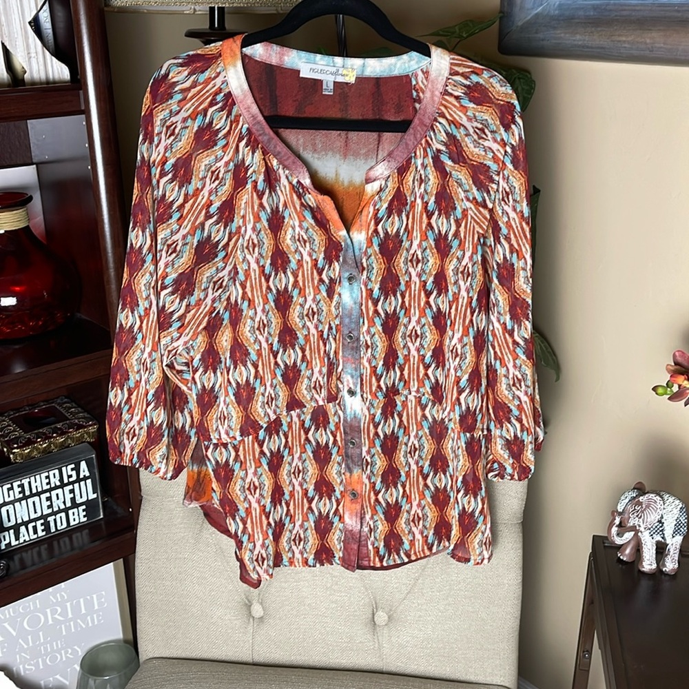 Figueroa and Flower semi sheer top.